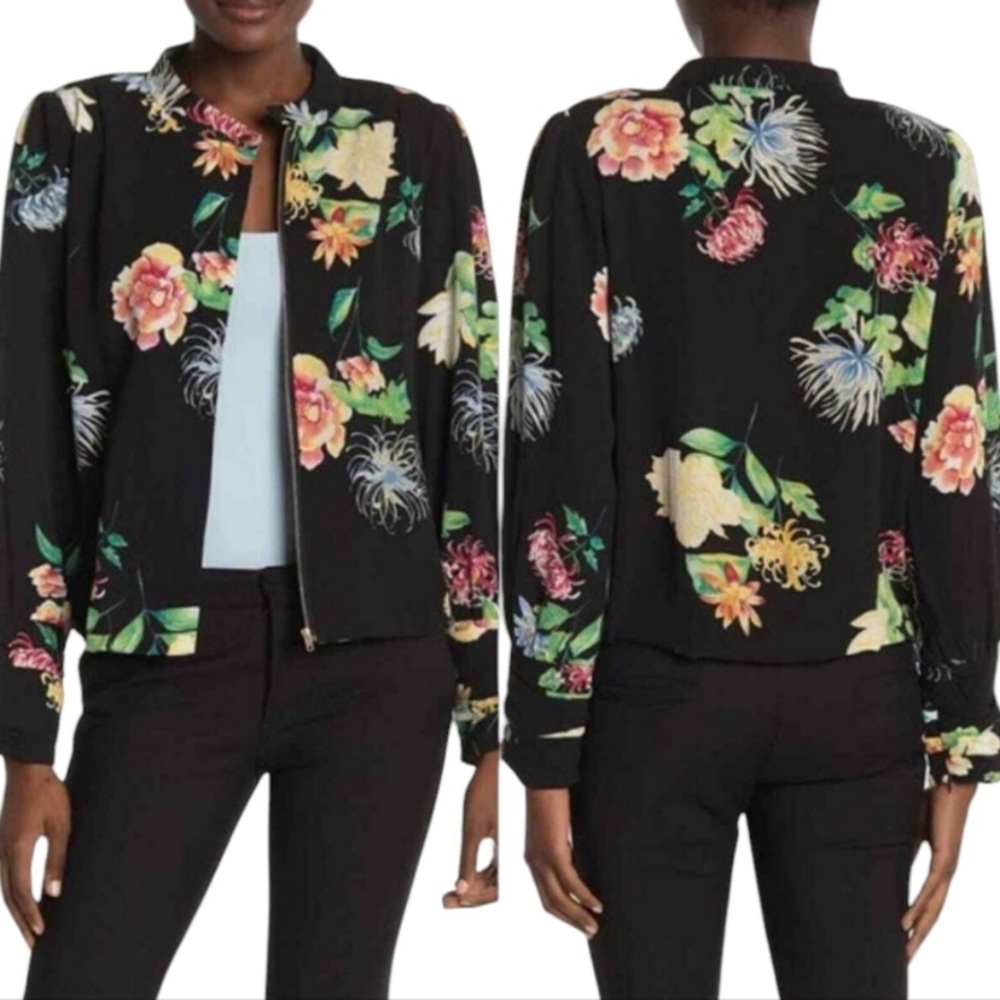Women’s Vertigo Black Floral Jacket.
Size: Medium 
NWT